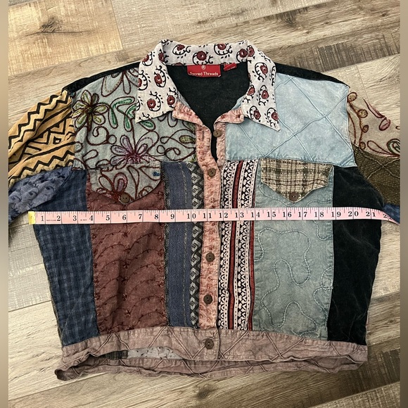 Sacred Threads Multicolor Patchwork Jacket - Picture 4 of 8